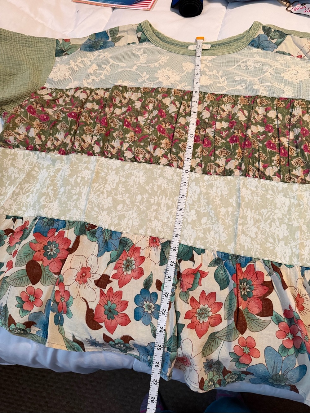 130 Easel Dusty Sage Short Sleeve Mix Minerals Top - Picture 6 of 7